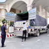 Au poste-frontière international terrestre de Khanh Binh, dans la province d’An Giang. Photo : VNA