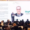 Le président de la Confédération suisse Guy Parmelin prononce un discours. Photo: VNA