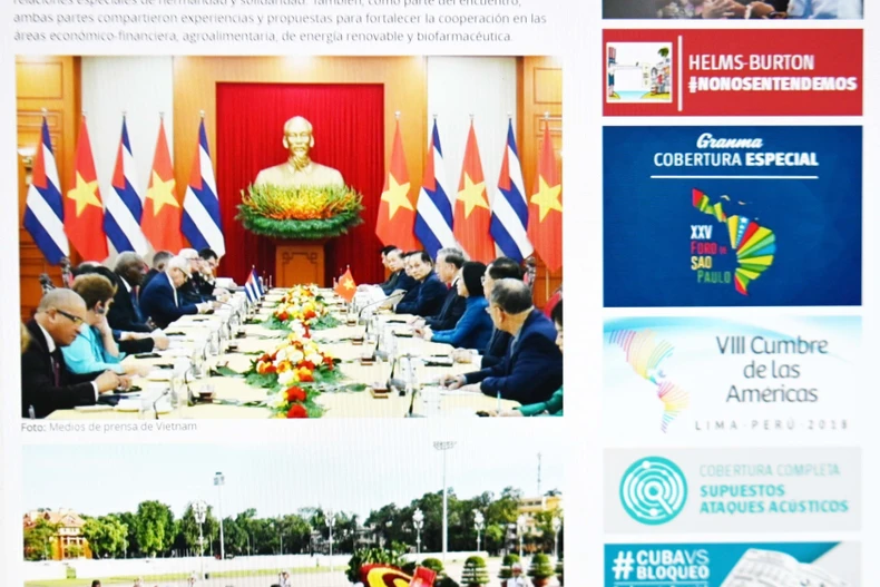 Les médias cubains soulignent l’importance de la visite du plus haut législateur cubain au Vietnam. Photo: VNA