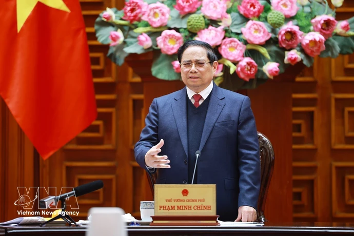 Le Premier ministre Pham Minh Chinh, chef du Comité de pilotage pour la construction des centrales nucléaires. Photo : VNA