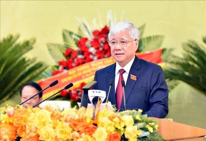 Le président du Comité central du Front de la Patrie du Vietnam, Dô Van Chiên, s'exprime à l'événement. Photo: VNA tuyenquang-1.jpg