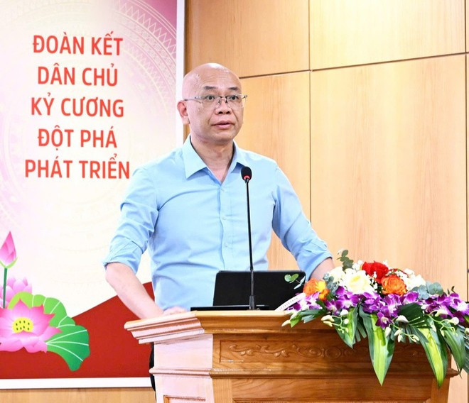 Trân Thanh Hai, directeur adjoint de l'Agence du commerce extérieur, s'exprime à la conférence de presse. Photo: Vietnamplus commerce-1.jpg