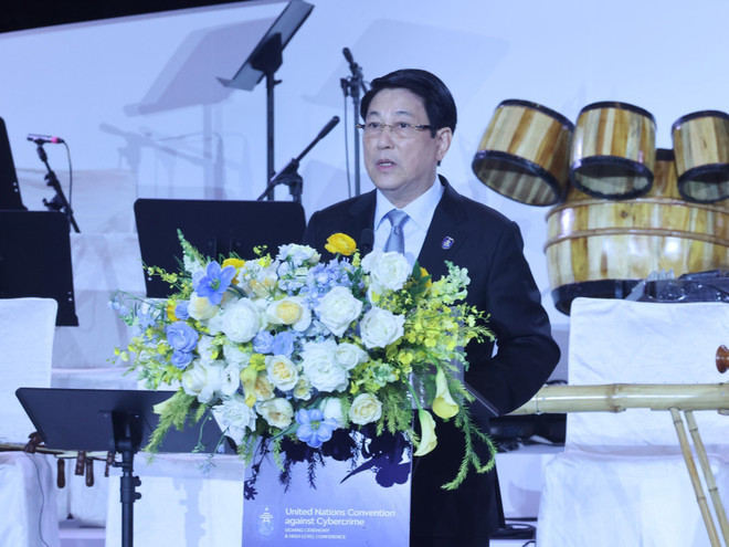 Le président de la République Luong Cuong s'exprime à l'événement. Photo: VNA luong-cuongn-1.jpg