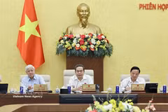 Le président de l'Assemblée nationale, Tran Thanh Man (au milieu). Photo : VNA