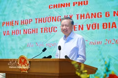 Le secrétaire général du Parti communiste du Vietnam et président de la République, To Lam s'exprime. Photo: VNA