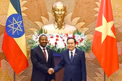 Le président de l'AN Tran Thanh Mân reçoit le Premier ministre éthiopien Abiy Ahmed Ali. Photo: VNA