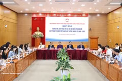Conférence de presse sur le 11e Congrès national du Front de la Patrie du Vietnam. Photo: VNA 