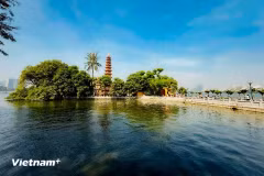 En venant au lac de l’Ouest, un sentiment de paix envahit l'esprit face à ce cadre poétique et à la surface paisible de l'eau. Photo : Trân Huong Son/Vietnam+