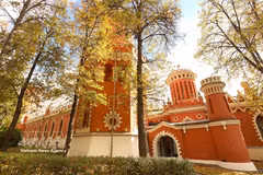 Le palais Petrovski, attraction touristique de Moscou, resplendit de beauté sous les couleurs dorées de l'automne. Photo : VNA.