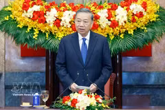 Le secrétaire général du Parti et président de la République To Lam s'exprime. Photo: VNA