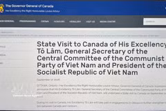 Le communiqué de presse a été publié sur le site Internet du Bureau de la gouverneure générale du Canada. Photo: VNA