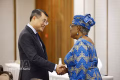 Le Premier ministre Le Minh Hung et la directrice générale de l’OMC Ngozi Okonjo-Iweala. Photo : VNA