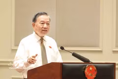 Le secrétaire général et président de la République To Lam s'exprime. Photo: VNA