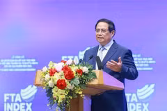Le Premier ministre Pham Minh Chinh s’exprime lors de la cérémonie d’annonce de l’Indice des ALE 2024 (Indice ALE). Photo: VNA 