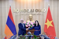 La vice-ministre des Affaires étrangères, Lê Thi Thu Hang, et son homologue arménien, Mnatsakan Safaryan. Photo: VNA