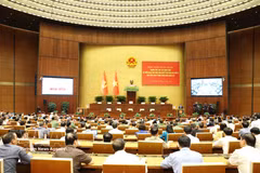 Vue générale de la conférence depuis la salle Dien Hong, au siège de l’Assemblée nationale, à Hanoï. Photo : VNA