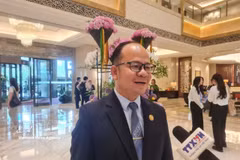 Khammone Chanthachith, membre suppléant du Comité central du Parti populaire révolutionnaire lao, chef-adjoint de la Commission centrale de la propagande et de la formation. Photo : VNA