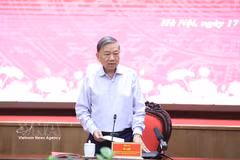 Le secrétaire général du Parti et président de la République, To Lam, s'exprime. Photo: VNA