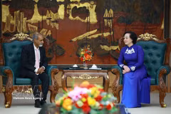 La vice-Première ministre Pham Thi Thanh Tra et le directeur régional de l’UNICEF pour l’Asie et le Pacifique Sanjay Wijesekera. Photo: VNA