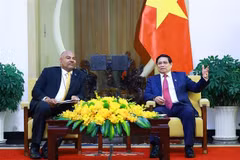 Le Premier ministre Pham Minh Chinh (droite) et le ministre des Affaires étrangères et de la Coopération d'Afrique de l'Est de la République-Unie de Tanzanie, Mahmoud Thabit Kombo. Photo: VNA
