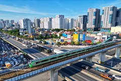 La ligne de métro léger Cat Linh - Ha Dong. Photo : VNA