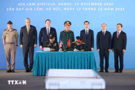 Cérémonie de signature pour le 171e rapatriement des ossements de militaires américains. Photo: VNA