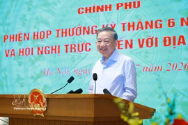 Le secrétaire général du Parti communiste du Vietnam et président de la République, To Lam s'exprime. Photo: VNA