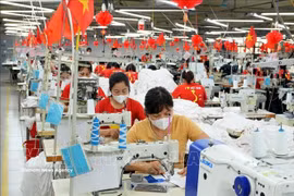 Ligne de production de vêtements destinés à l'exportation à Bac Ninh. Photo : VNA