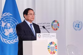 Le Premier ministre Pham Minh Chinh lors de la session plénière de la 3ᵉ Conférence des Nations unies sur l'Océan (UNOC3).