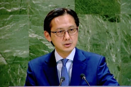 L'ambassadeur Dô Hùng Viêt, représentant permanent du Vietnam auprès de l'ONU, s'exprime lors du débat. Photo: VNA