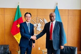 L'ambassadeur Do Hung Viet (à gauche), chef de la Mission permanente du Vietnam auprès des Nations Unies, et Philemon Yang, président de la 79e session de l'Assemblée générale des Nations Unies. Photo : VNA