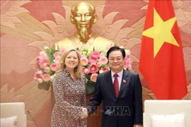 Le vice-président de l'Assemblée nationale (AN), Lê Minh Hoan et Mariam Sherman, directrice de la Banque mondiale (BM) pour le Vietnam, le Cambodge et le Laos. Photo: VNA