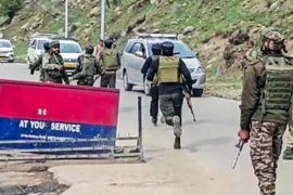 Les forces de sécurité indiennes sont déployées sur le site d'une attaque contre des touristes à Pahalgam, le 22 avril 2025. Photo : ANI/VNA