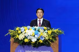 Le président Luong Cuong prononce un discours. Photo: VNA