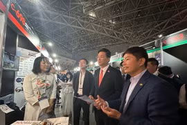 Présentation des produits des sociétés informatiques vietnamiennes. Photo : VNA 
