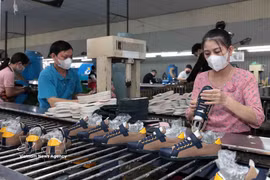 La Société de textile et de teinture Ha Tây enregistre de nombreuses commandes à destination des marchés américain et européen. Photo : VNA. 