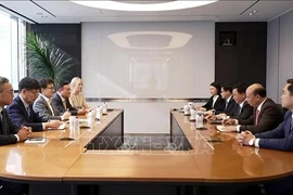 Nguyen Xuan Thang et sa suite travaillent avec des responsables du groupe Samsung, notamment son centre de systèmes de données (SDS) spécialisé dans l’intelligence artificielle. Photo : VNA