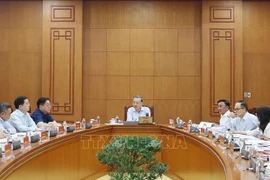 Le secrétaire général du Parti communiste du Vietnam (PCV), Tô Lâm travaille le 19 août, à Hanoï, avec le Comité central de pilotage des célébrations des grandes fêtes nationales et des événements historiques importants pour 2023-2025. Photo : VNA