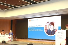 Nguyen Thu Thuy, directrice du Département de la coopération internationale du ministère de l'Éducation et de la Formation, s'exprime lors de l'événement. Photo : VNA