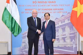 Le vice-Premier ministre Bui Thanh Son (droite) reçoit l'envoyé spécial du président palestinien Riad Malki. Photo: VNA