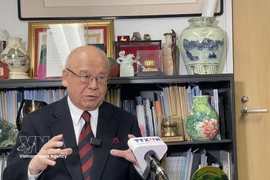 Takebe Tsutomu, conseiller spécial de l'Alliance parlementaire d'amitié Japon-Vietnam et ancien secrétaire général du Parti libéral-démocrate (PLD). Photo : VNA