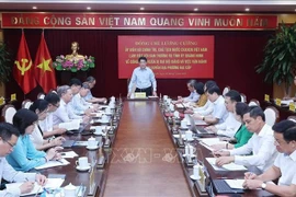 A Quang Ninh, le président de la République Luong Cuong travaille avec la Permanence du Comité provincial du Parti le 29 juillet. Photo : VNA,
