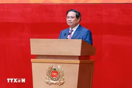 Le Premier ministre Pham Minh Chinh s'exprime. Photo : VNA