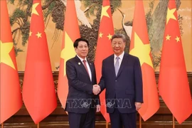 Le président Luong Cuong (gauche) et le secrétaire général du PCC et président chinois Xi Jinping. Photo: VNA