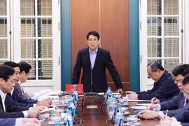 Le président Luong Cuong préside la réunion du Comité central de pilotage de la réforme judiciaire. Photo: VNA