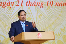 Le Premier ministre Pham Minh Chinh s'exprime. Photo: VNA