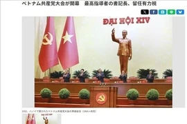 L'agence de presse japonaise Kyodo News publie un article sur le 14e Congrès national du Parti communiste du Vietnam. Photo : capture d'écran