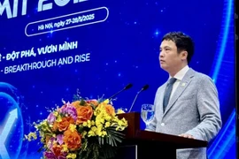 Nguyen Van Khoa, président de l'Association vietnamienne des logiciels et des services informatiques (VINASA) s'exprime lors de l'événement. Photo : VNA