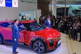 Le constructeur vietnamien de véhicules électriques VinFast dévoile dans le cadre de la Bharat Mobility Global Expo 2025, deux SUV entièrement électriques des segments B et C, VF 6 et VF 7, qui seront vendus sur le marché indien. Photo : VNA