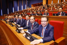 Des délégués à la séance préparatoire du 14ᵉ Congrès national du Parti. Photo : VNA